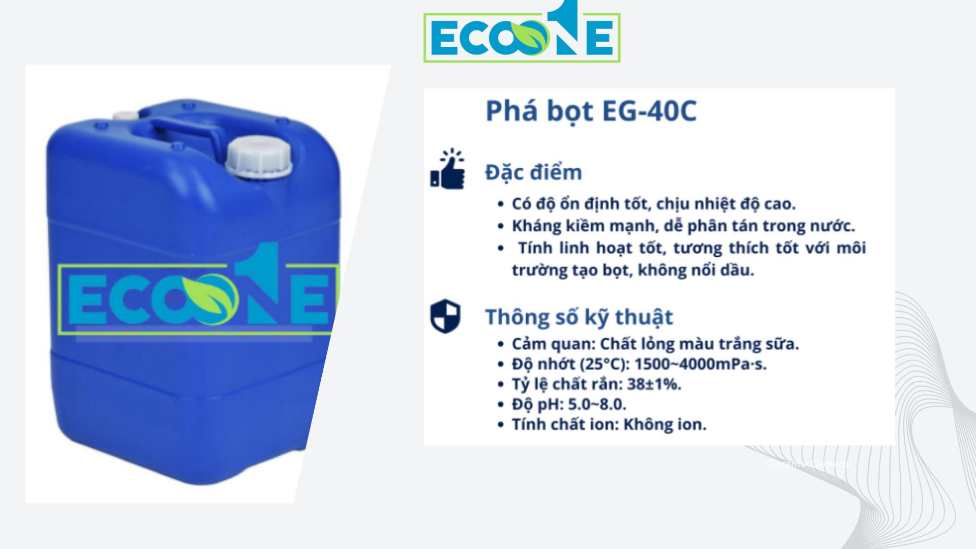 Phá Bọt Cao Cấp Cho Ngành Dệt May Eg 40c