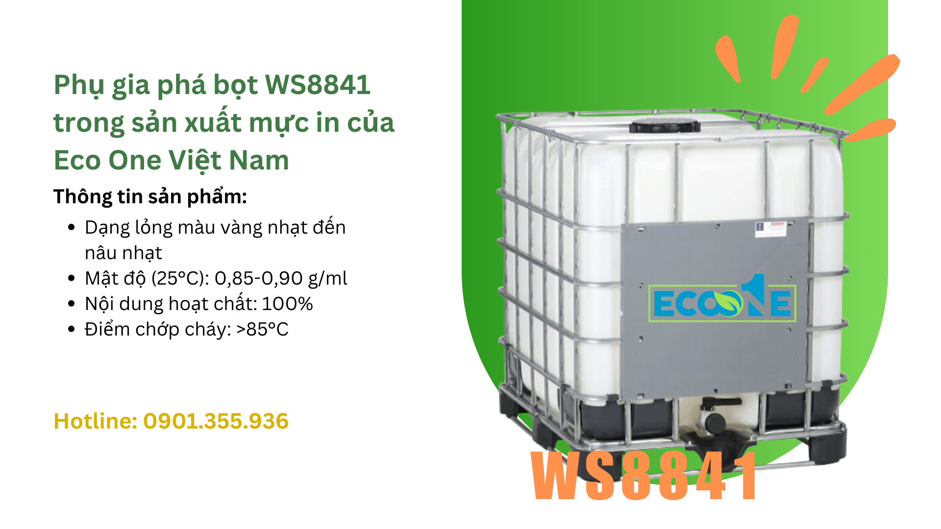 Phụ Gia Phá Bọt Ws8841 Trong Sản Xuất Mực In Của Eco One Việt Nam