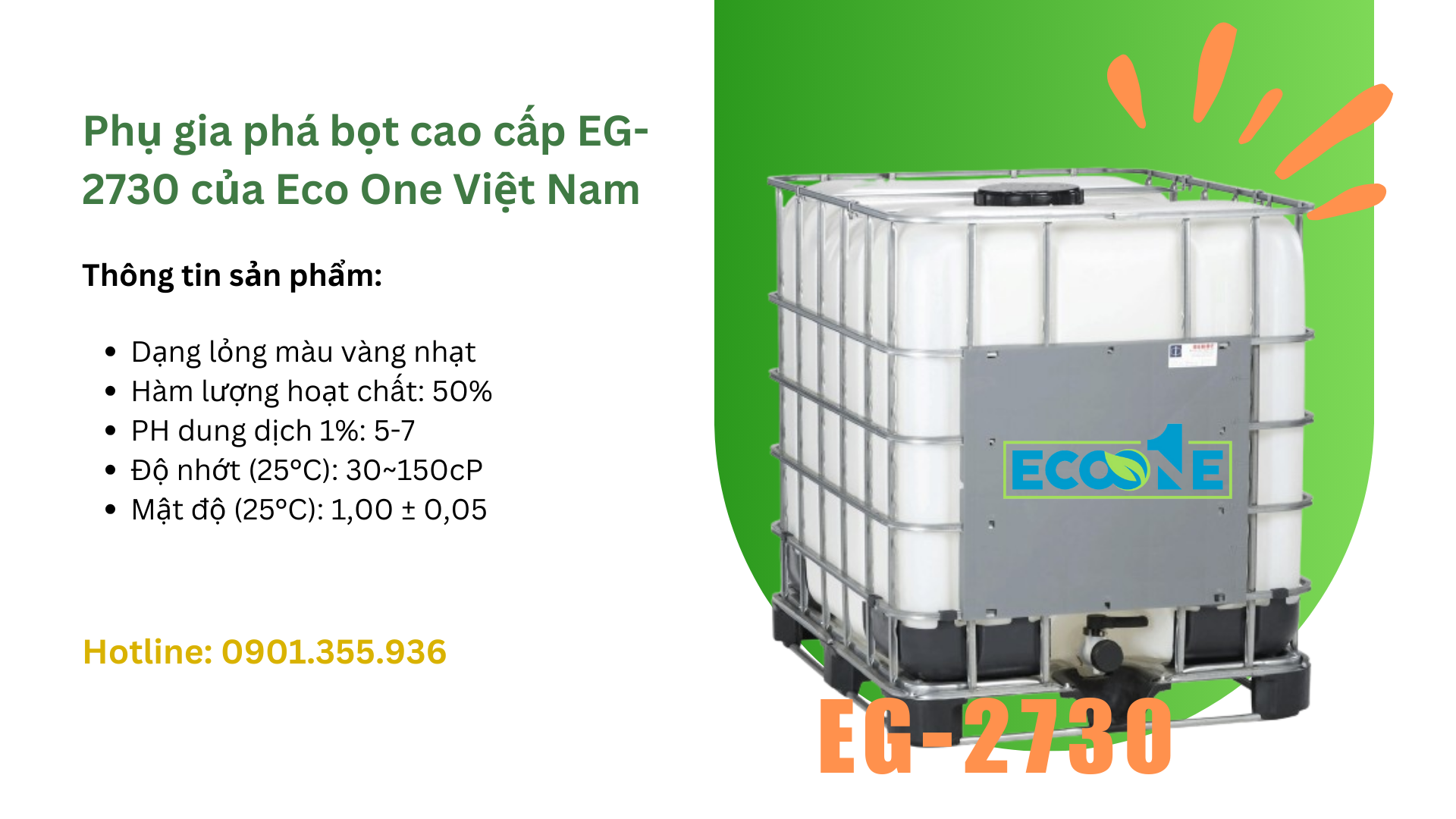 Phụ Gia Phá Bọt Cao Cấp Eg 2730 Của Eco One Việt Nam