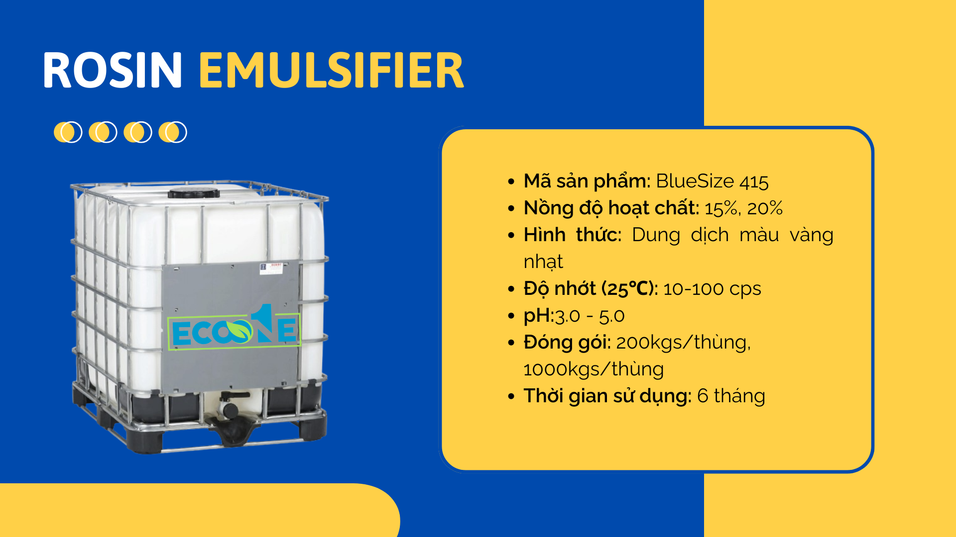 Rosin Emulsifier Phụ Gia Trong Sản Xuất Giấy