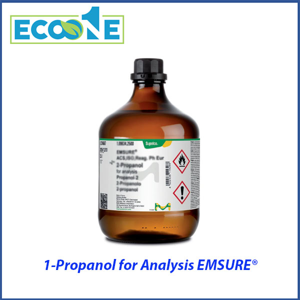 Hóa chất 1-Propanol for Analysis EMSURE 2.5L đạt chuẩn ACS, Reag. Ph Eur, chuyên dùng làm dung môi phân tích trong phòng thí nghiệm có giá từ 2.800.000 đến 4.600.000 /chai 2.5L