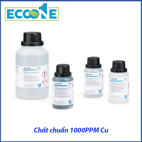 Chất Chuẩn 1000ppm Cu dùng trong phòng thí nghiệm để hiệu chuẩn thiết bị phân tích kim loại nặng có giá từ 9 đến 9,999,999 / 100ml