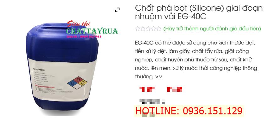 Eg 40c Chất Phá Bọt (silicone) Giai đoạn Nhuộm Vải
