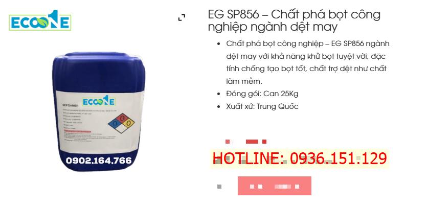 Eg Sp856 – Chất Phá Bọt Công Nghiệp Ngành Dệt May