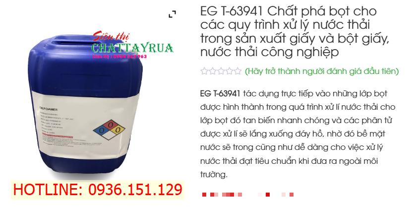 Eg T 63941 Chất Phá Bọt Cho Các Quy Trình Xử Lý Nước Thải Trong Sản Xuất Giấy Và Bột Giấy, Nước Thải Công Nghiệp