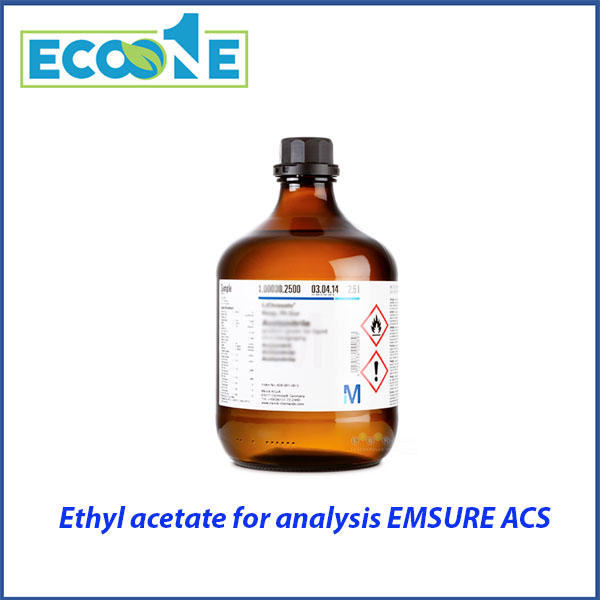 Ethyl acetate for analysis EMSURE ACS, ISO, Reag. Ph Eur dùng trong phân tích hóa học có giá từ 1,226,000 đến 2,022,000 / chai 2.5 lít