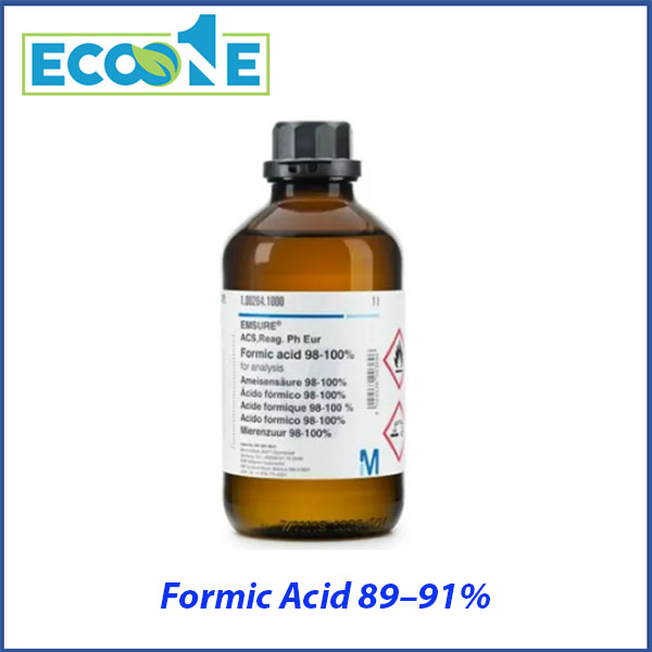 Formic Acid 89–91% dùng trong phòng thí nghiệm phân tích, đạt chuẩn Merck EMSURE cao cấp, dạng lỏng không màu, độ tinh khiết cao, phù hợp cho nhà nghiên cứu giá từ 580,000 đến 958,000 / lít