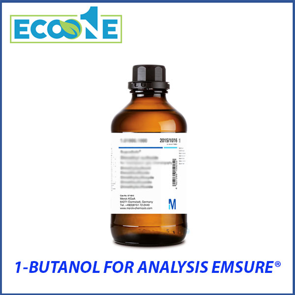 1 Butanol For Analysis Emsure®hóa chất phòng thí nghiệm cao cấp từ Merck, dùng làm dung môi và phân tích chuẩn được nhập khẩu và phân phối bởi ECO ONE Việt Nam