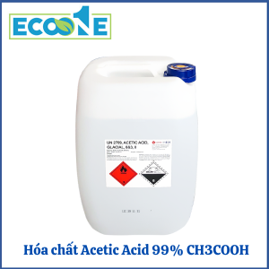 Glacial Acetic Acid 99% (CH3COOH) – hóa chất công nghiệp chuyên dùng để tẩy rửa, xử lý nước, sản xuất hóa chất. Dạng tinh khiết, phù hợp cho nhà máy, kỹ sư và nhân viên kỹ thuật đã qua đào tạo sử dụng có giá từ 400,000 đến 600,000đ/can 30kg