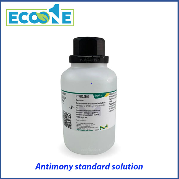 Antimony Standard Solution dùng hiệu chuẩn máy AAS, ICP. Sản phẩm được nhập khẩu và phân phối bởi ECO ONE Việt Nam