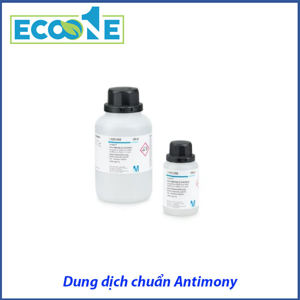 Dung Dịch Chuẩn Antimony dùng hiệu chuẩn thiết bị quang phổ trong phòng thí nghiệm phân tích môi trường, nước, thực phẩm có giá từ 490,000 đến 810,000 / chai 100ml