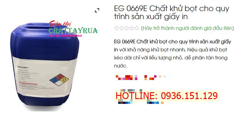 EG 0669E Chất Khử Bọt Cho Quy Trình Sản Xuất Công Nghiệp
