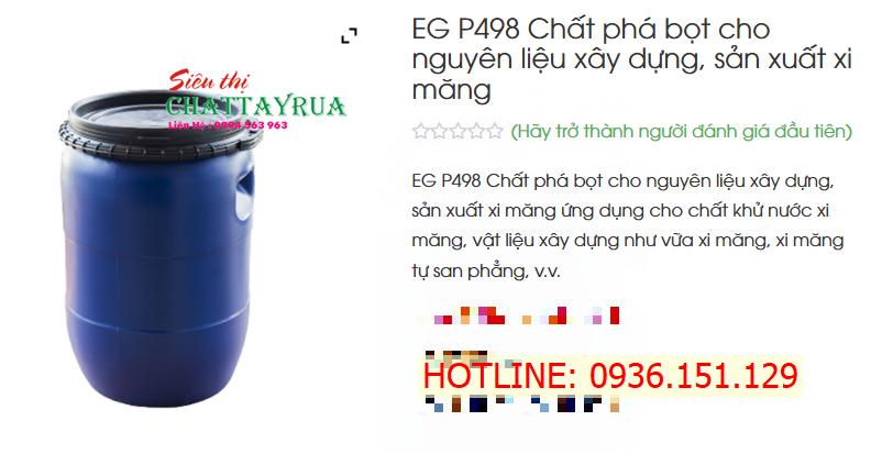 EG P498 – “chiến Binh Diệt Bọt” Trong Ngành Vật Liệu Xây Dựng Và Sản Xuất Xi Măng