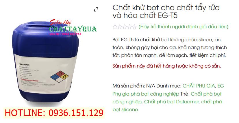 EG T5 – Chất Khử Bọt Không Silicone đa Năng, Hiệu Quả Cao