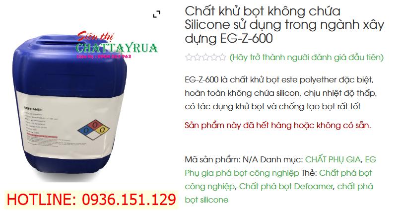 EG Z 600 Chất Khử Bọt Không Silicon Cho Mọi Ngành Công Nghiệp
