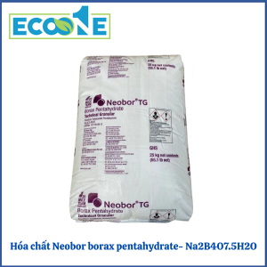 Neobor Borax Pentahydrate Na2B4O7.5H2O dạng hạt, đóng gói 25kg/bao, là hóa chất hiệu quả dùng xử lý nước thải công nghiệp, ổn định, dễ bảo quản. Phù hợp cho nhà máy, kỹ sư môi trường và các đơn vị xử lý nước có giá từ 480,000 đến 796,000đ/bao 25kg
