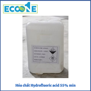 Hydrofluoric Acid 55% min – HF là axit vô cơ mạnh chuyên dùng trong ngành công nghiệp thủy tinh, luyện kim và xử lý vi mạch, hàm lượng tinh khiết cao, ăn mòn mạnh, chỉ dành cho chuyên gia kỹ thuật có giá từ 870,000 đến 1,500,000đ/can 25kg