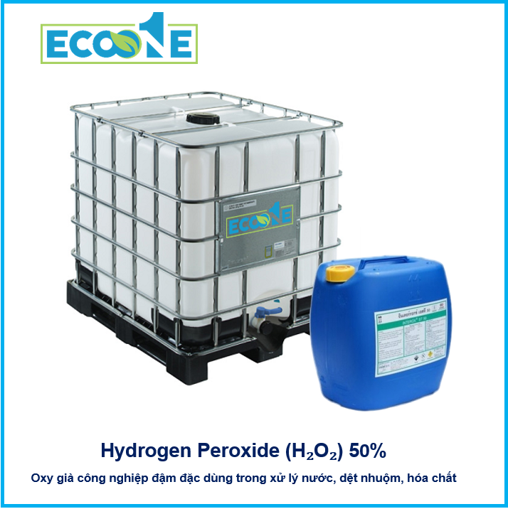 H₂o₂ 50% Hydrogen Peroxide Oxy Già Công Nghiệp đậm đặc Dùng Trong Xử Lý Nước, Dệt Nhuộm, Hóa Chất