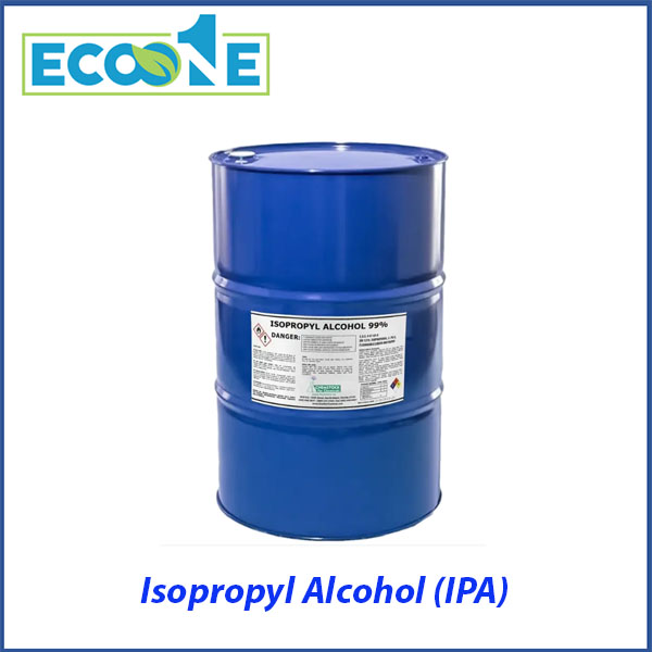 Isopropyl Alcohol (ipa) hóa chất công nghiệp, dùng làm dung môi, sát trùng, tẩy rửa linh kiện. Phù hợp nhà máy điện tử, dược phẩm, mỹ phẩm do ECO ONE Việt Nam nhập khẩu và phân phối