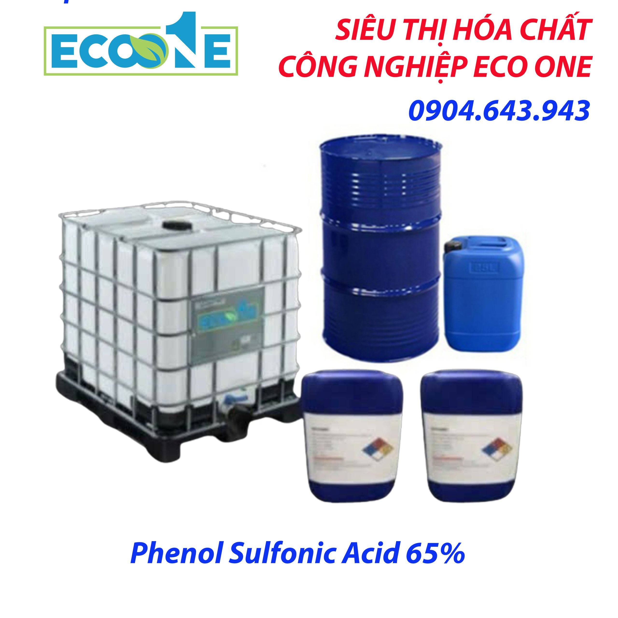 Phenol Sulfonic Acid 65% hóa chất chuyên dùng trong ngành sản xuất xốp PU, phù hợp doanh nghiệp hóa chất và polymer công nghiệp được nhập khẩu và phân phối bởi ECO ONE Việt Nam