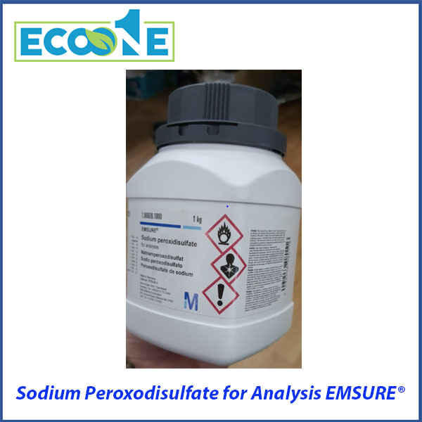 Sodium Peroxodisulfate For Analysis Emsure® là chất oxi hóa mạnh dùng trong phòng thí nghiệm phân tích, nghiên cứu, tổng hợp polymer. Sản phẩm được nhập khẩu và phân phối bởi ECO ONE Việt Nam