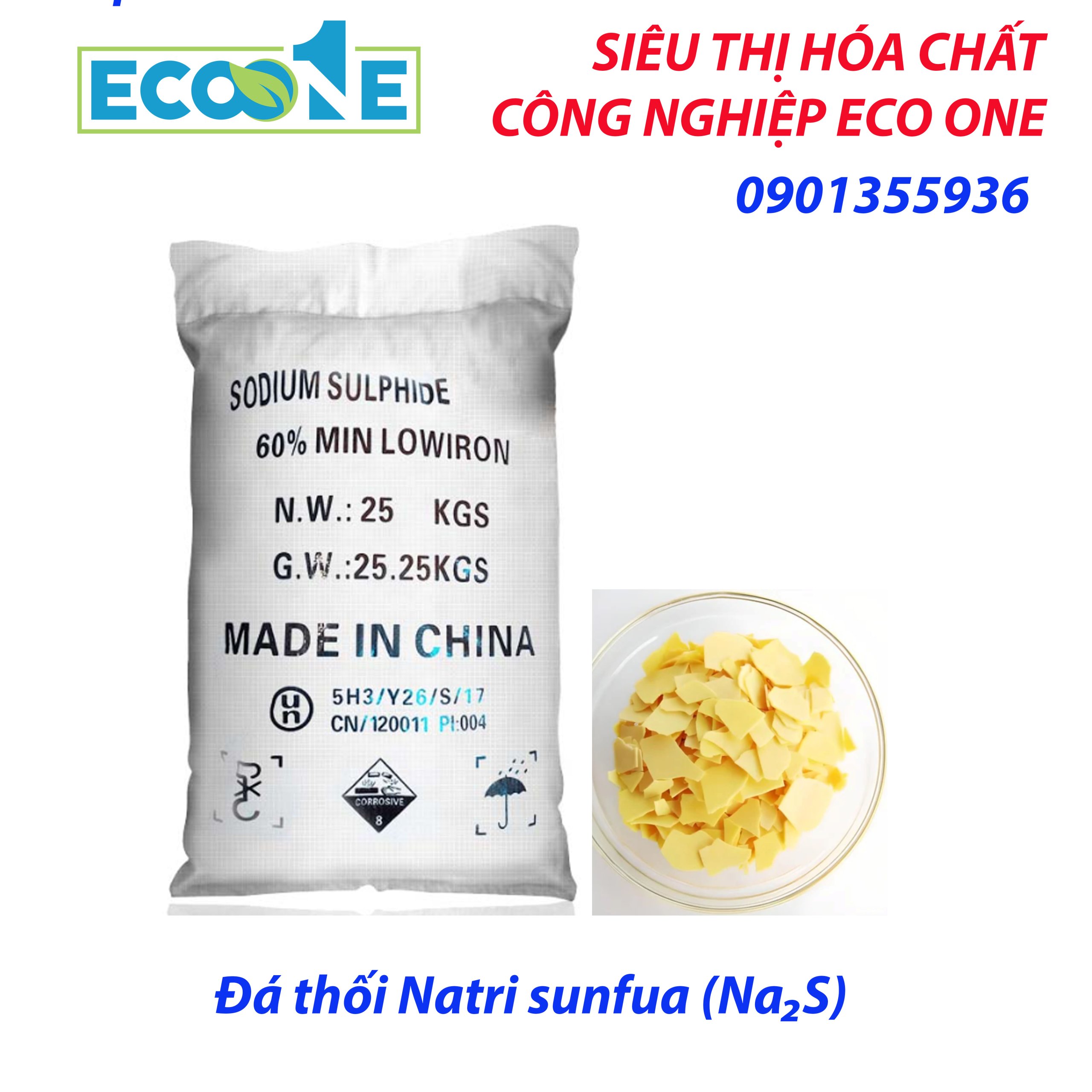 Đá Thối Natri Sunfua (Na₂S) Ứng dụng trong thuộc da, xử lý nước, nhuộm vải và tuyển quặng. Đặc tính khử mạnh, tan nhanh, mùi đặc trưng. Phù hợp nhà máy, xưởng hóa chất, công nghiệp nặng. Được phân phối bởi ECO ONE Việt Nam
