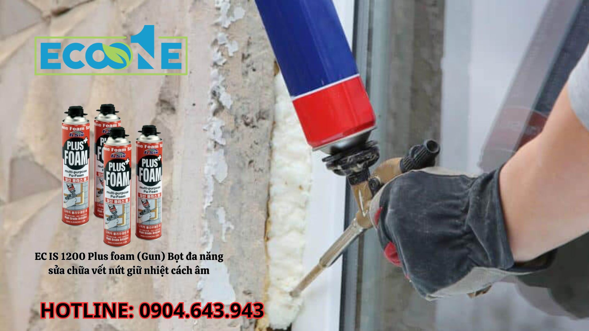 EC IS -1200 Plus Foam (gun) Bọt đa Năng Sửa Chữa Vết Nứt Giữ Nhiệt Cách âm