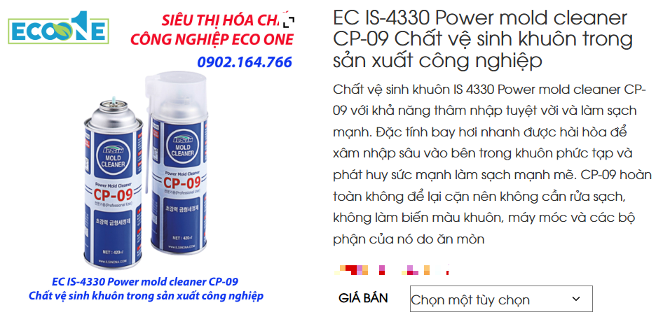 EC IS-4330 Power Mold Cleaner CP 09 Chất Vệ Sinh Khuôn Trong Sản Xuất Công Nghiệp