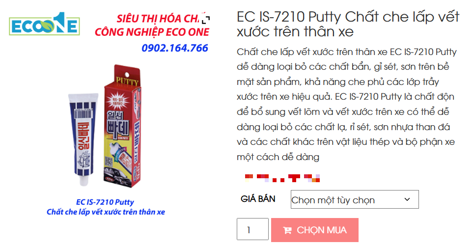 EC IS - 7210 Putty Chất Che Lấp Vết Xước Trên Thân Xe