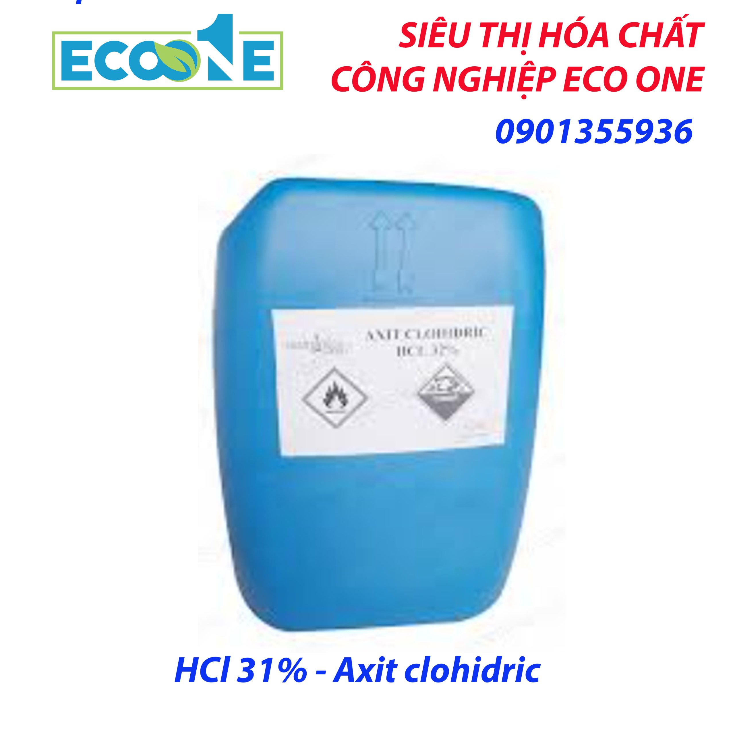 HCl 31% Axit Clohidric dùng trong xử lý nước, xi mạ, sản xuất nhựa, cao su, tẩy rửa công nghiệp. Sản phẩm được phân phối bởi ECO ONE Việt Nam
