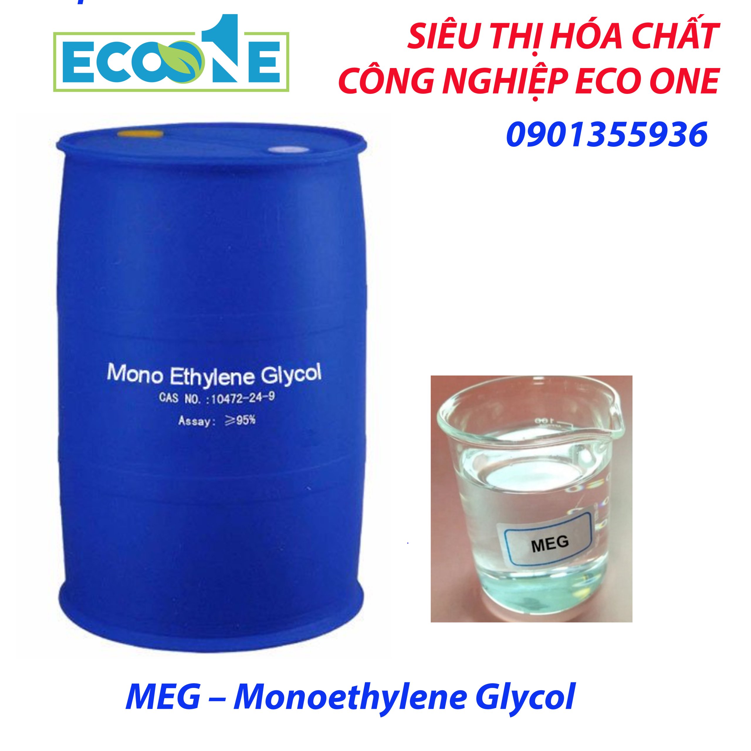 MEG – MonoEthylene Glycol dung môi công nghiệp đa dụng, dùng trong nhựa, sơn, hóa chất kỹ thuật và chống đông công nghiệp. Sản phẩm được phân phối bởi ECO ONE Việt Nam