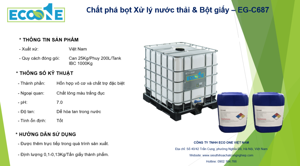 Chất Phá Bọt Xử Lý Nước Thải & Bột Giấy – Eg C687