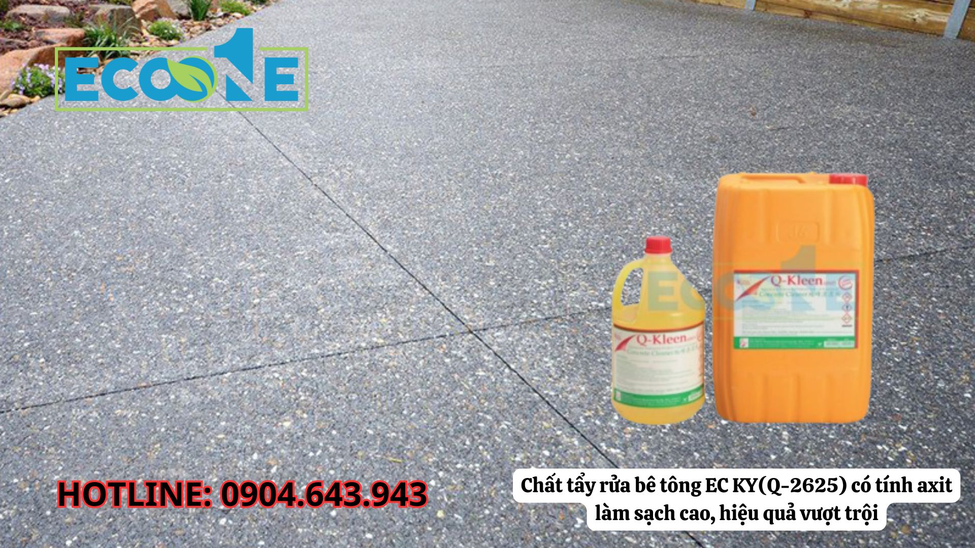 Chất Tẩy Rửa Bê Tông EC KY (P-2625) Có Tính Axit Làm Sạch Cao, Hiệu Quả Vượt Trội