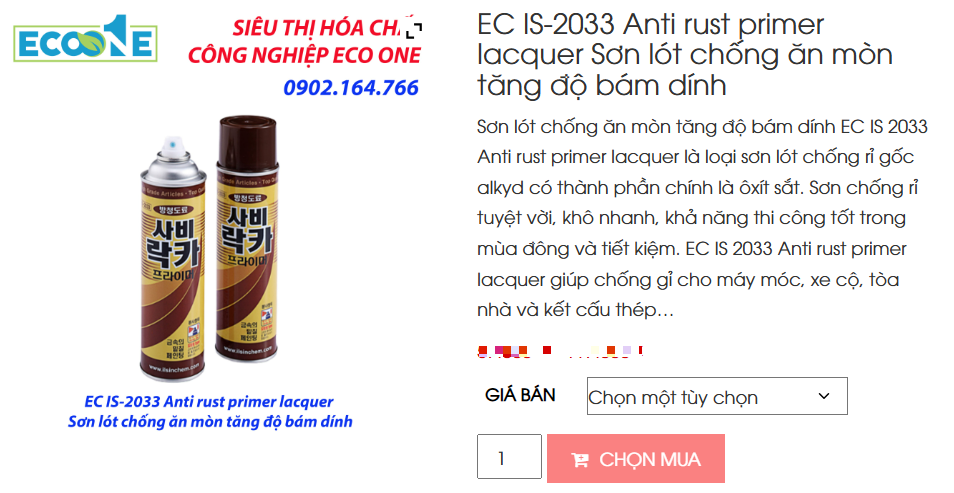 EC IS-2033 Anti Rust Primer Lacquer Sơn Lót Chống ăn Mòn Tăng độ Bám Dính