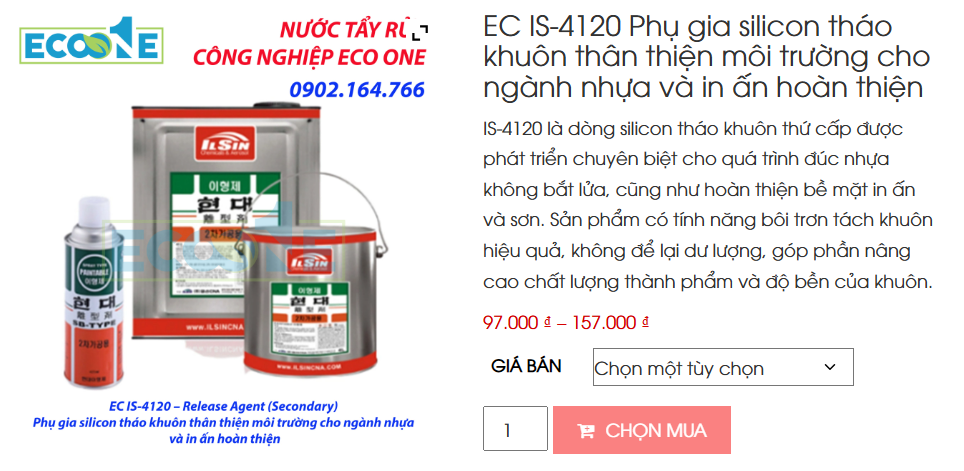 EC IS-4120 Phụ Gia Silicon Tháo Khuôn Thân Thiện Môi Trường Cho Ngành Nhựa Và In ấn Hoàn Thiện