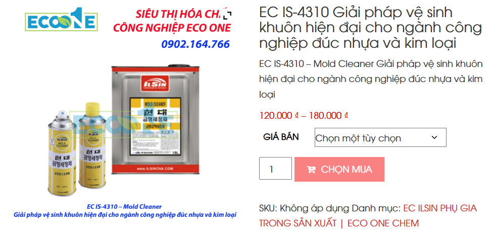 EC IS-4310 Giải Pháp Vệ Sinh Khuôn Hiện đại Cho Ngành Công Nghiệp đúc Nhựa Và Kim Loại