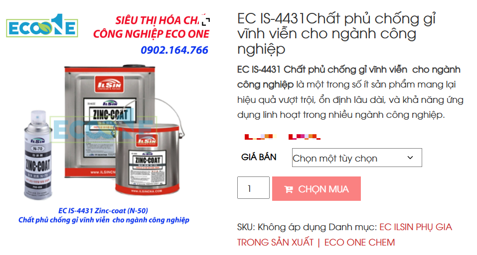 EC IS-4431 Chất Phủ Chống Gỉ Vĩnh Viễn Cho Ngành Công Nghiệp