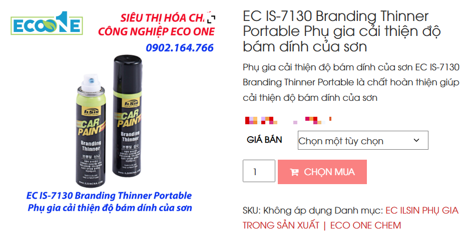 EC IS-7130 Branding Thinner Portable Phụ Gia Cải Thiện độ Bám Dính Của Sơn
