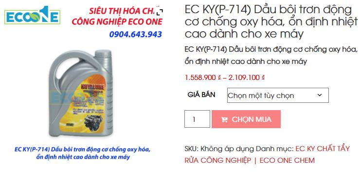 EC KY(P-714) Dầu Bôi Trơn động Cơ Chống Oxy Hóa, ổn định Nhiệt Cao Dành Cho Xe Máy