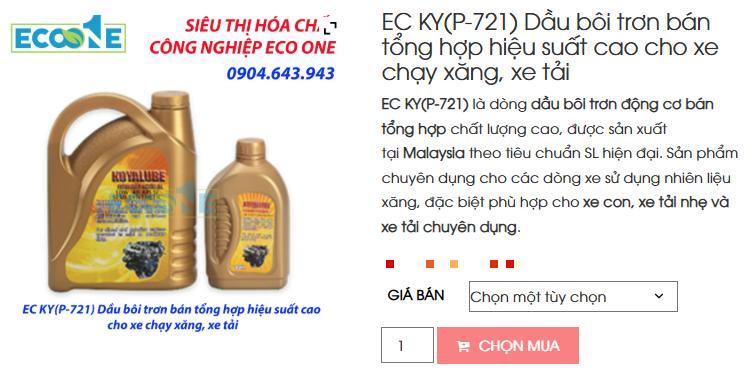 EC KY(P-721) Dầu Bôi Trơn Bán Tổng Hợp Hiệu Suất Cao Cho Xe Chạy Xăng, Xe Tải