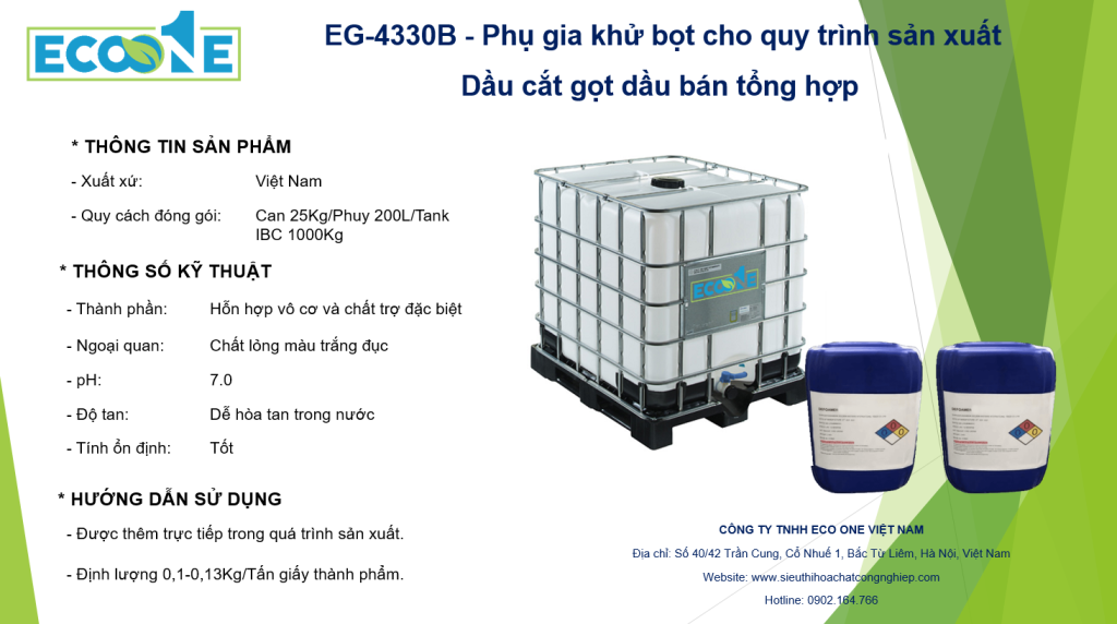 Eg 4330b Phụ Gia Khử Bọt Cho Quy Trình Sản Xuất