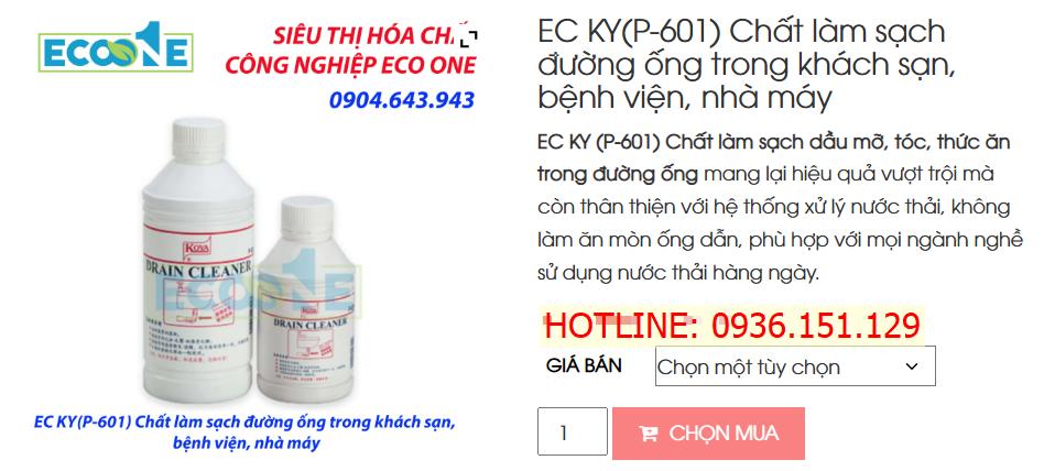 EC KY(P-601) Chất Làm Sạch đường ống Trong Khách Sạn, Bệnh Viện, Nhà Máy