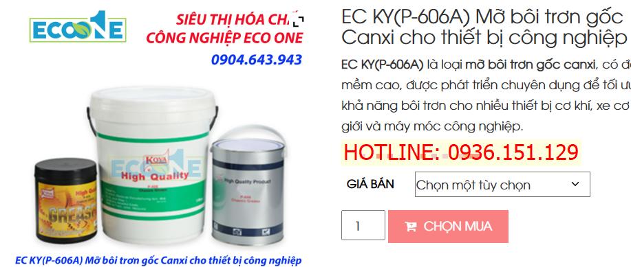 EC KY(P-606A) Mỡ Bôi Trơn Gốc Canxi Cho Thiết Bị Công Nghiệp