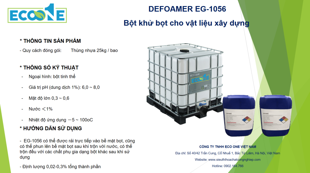 Eg 1056 Bột Khử Bọt Cho Vật Liệu Xây Dưng
