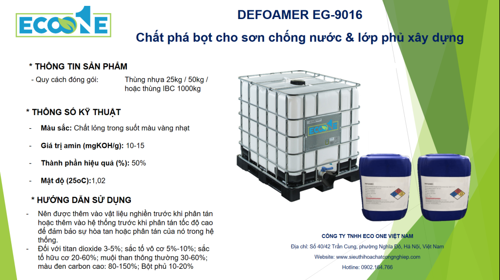 Eg 9016 – Chất Phá Bọt Cho Sơn Chống Nước & Lớp Phủ Xây Dựng