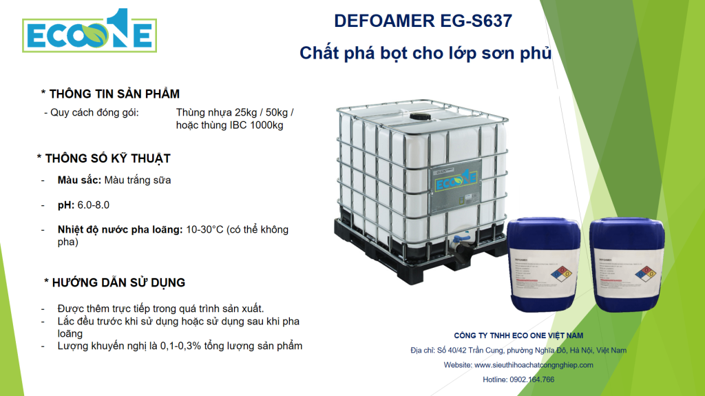 Eg S637 Chất Phá Bọt Cho Lớp Sơn Phủ