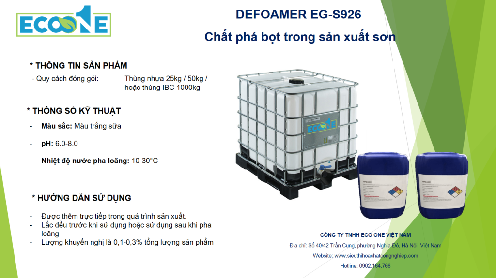 Eg S926 – Chất Phá Bọt Trong Sản Xuất Sơn