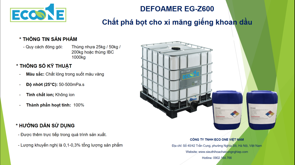 Eg Z600 Chất Phá Bọt Cho Xi Măng Giếng Khoan Dầu