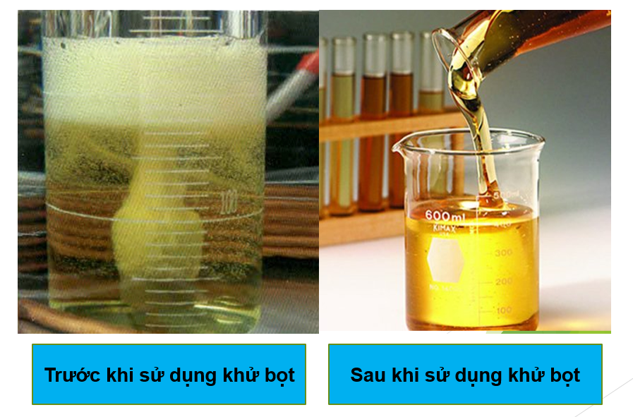 Hình ảnh Trước Và Sau Khi Sử Dụng Phụ Gia Khử Bọt