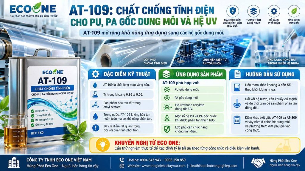 At 109 Chất Chống Tĩnh điện Cho Pu, Pa Gốc Dung Môi Và Hệ Uvat 109 Chất Chống Tĩnh điện Cho Pu, Pa Gốc Dung Môi Và Hệ Uv